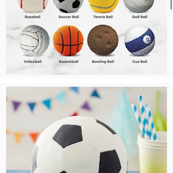 New Wilton Sport Ball 3D Cake Pan. Basketball, Baseball , Soccer - Picture 4 of 5